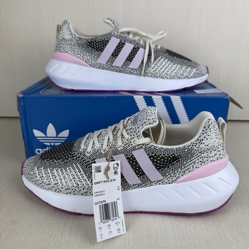Adidas Swift Run 22 Shoes Women's 10 Pink Black Athletic Running Sneakers NIB